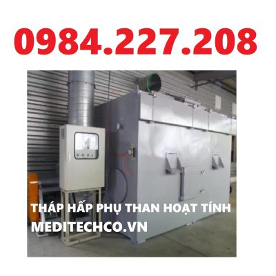 Tháp khử mùi xử lý khí thải bằng phương pháp hấp phụ hoặc hấp thụ than hoạt tính thương hiệu MEDITECH