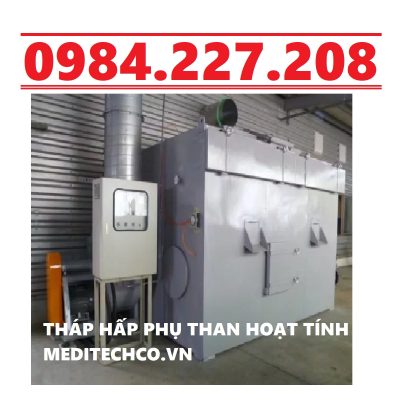 Tháp khử mùi xử lý khí thải bằng phương pháp hấp phụ hoặc hấp thụ than hoạt tính thương hiệu MEDITECH